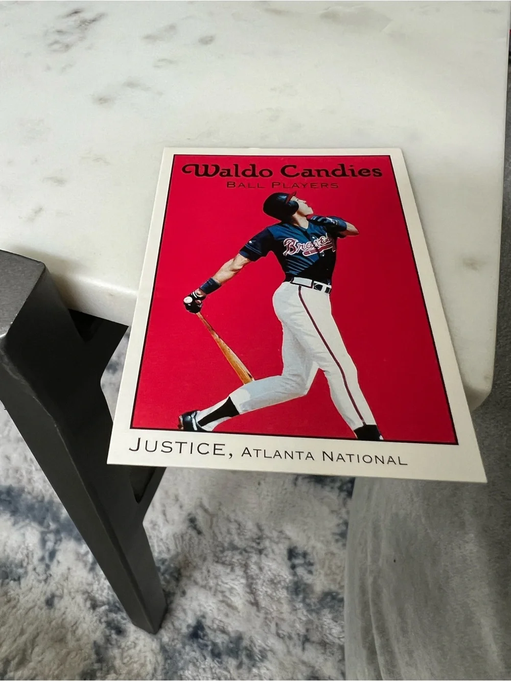 1991 Waldo Candies - Dave Justice #3 Atlanta Braves - RARE Food Issue -Ex / Read
